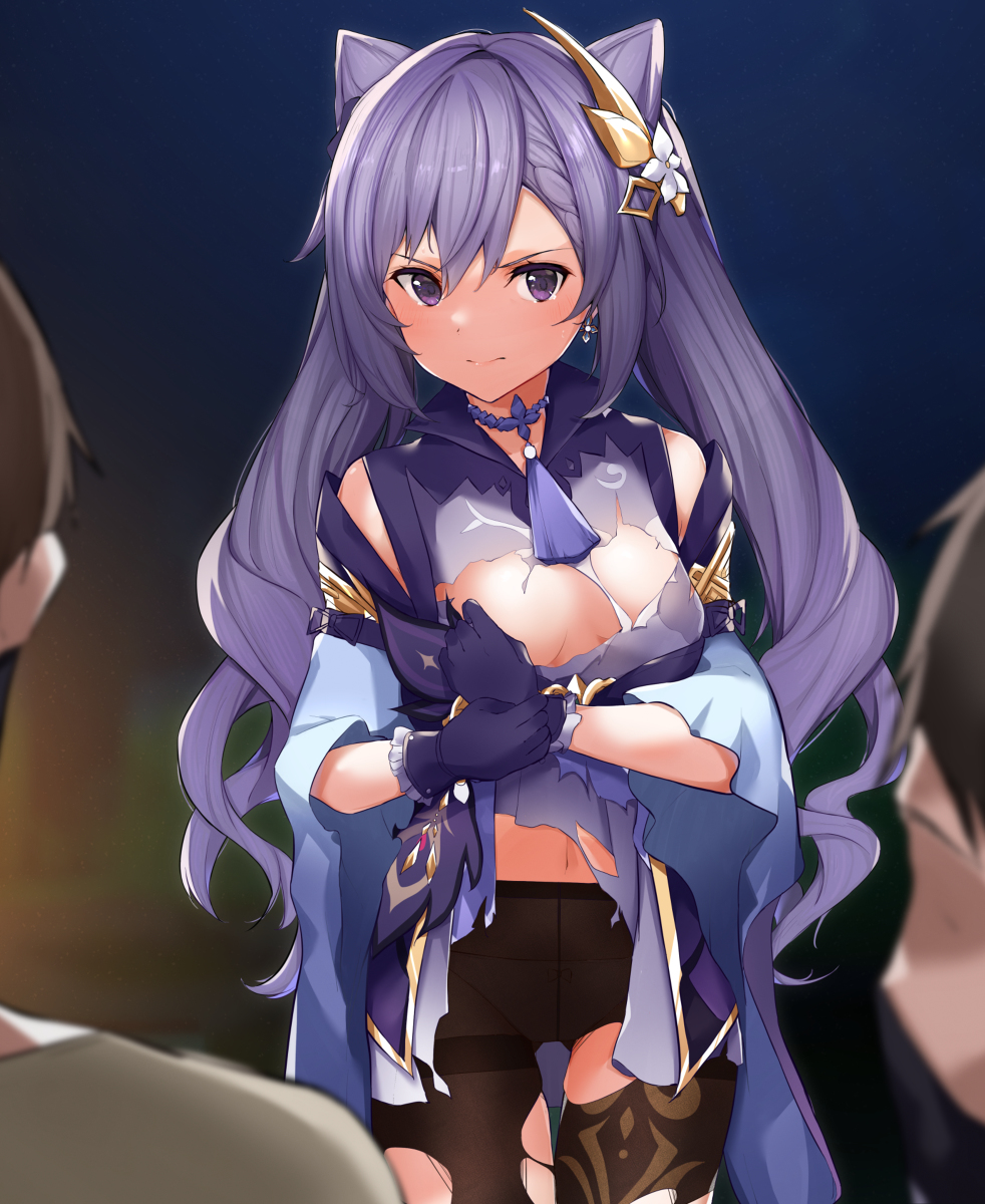 This is a pixiv picture whose title is 宝盗団に負けちゃった刻晴ちゃん.