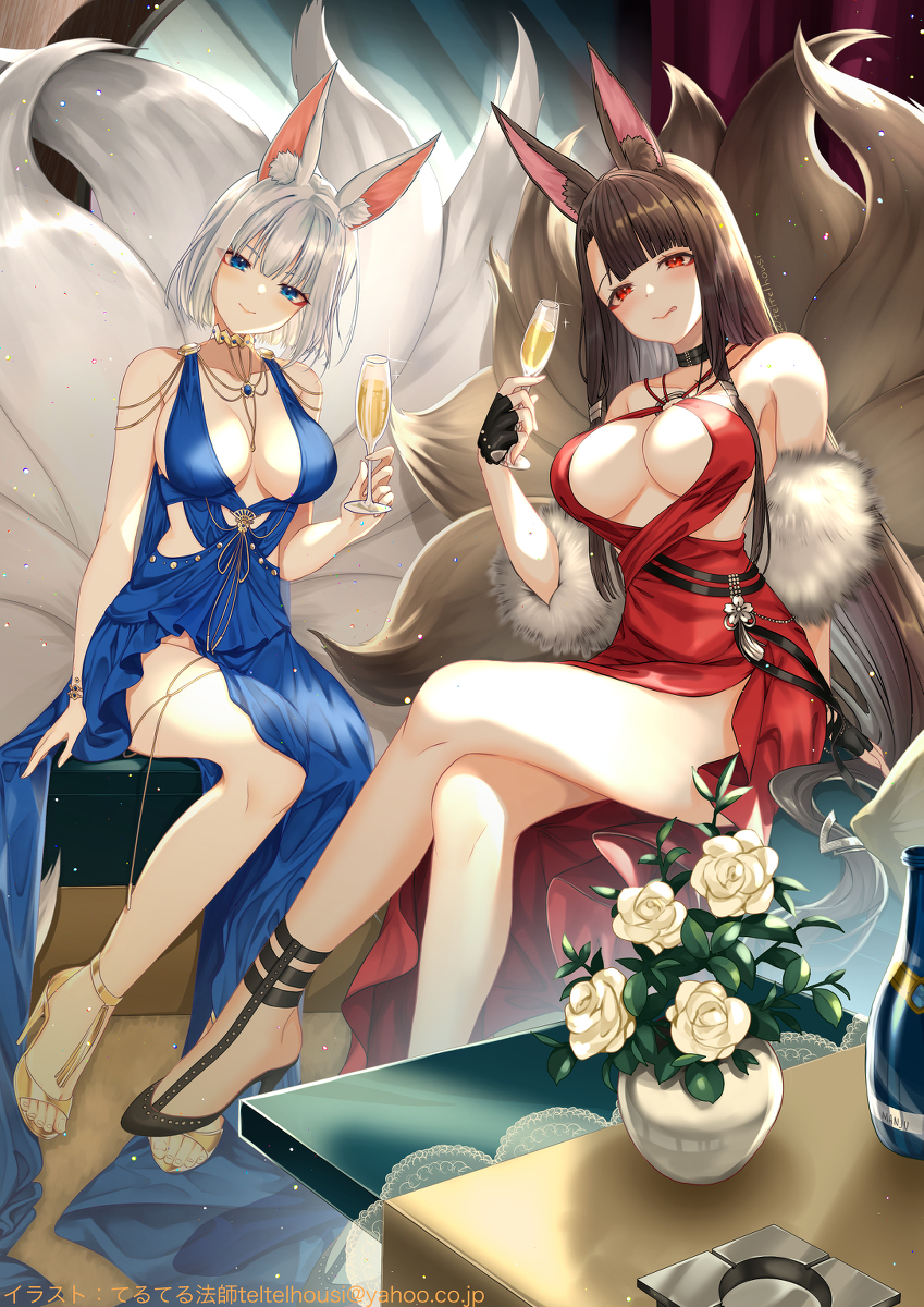 This is a pixiv picture whose title is 赤城と加賀.