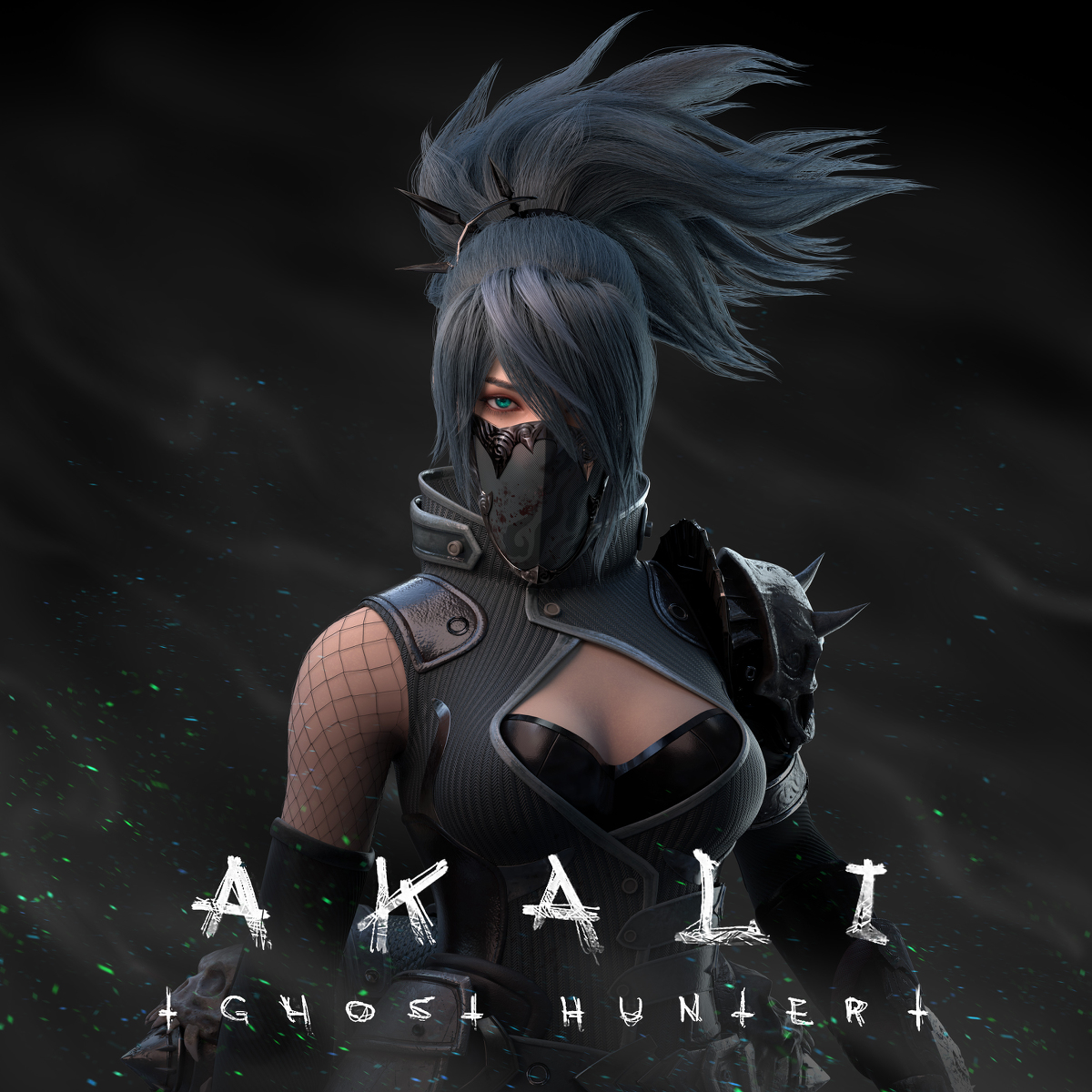 This is a pixiv picture whose title is Ghost Hunter Akali - Model.