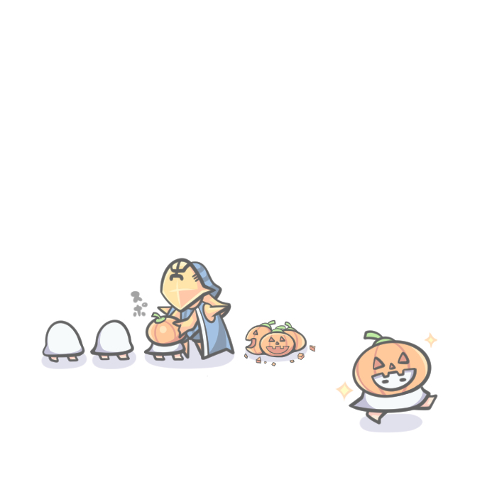 This is a pixiv picture whose title is ハロウィン用ゴーレムを錬成.