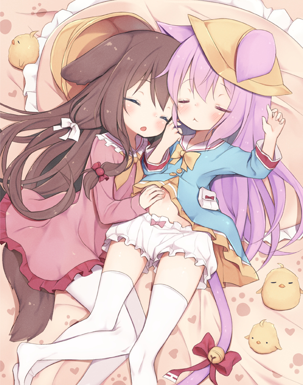 This is a pixiv picture whose title is 【リクエスト】文月ちゃんと如月ちゃん.