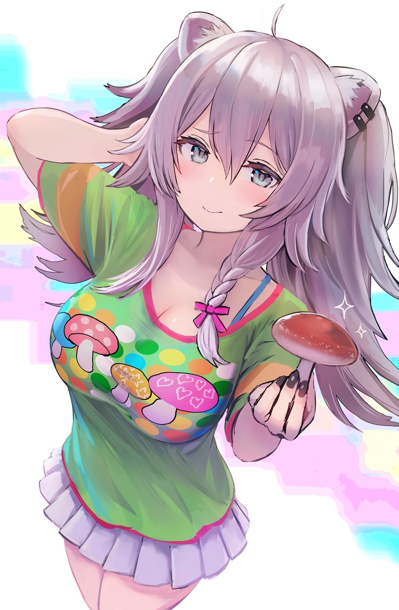 This is a pixiv picture whose title is きのこのコスプレ(skebリク).