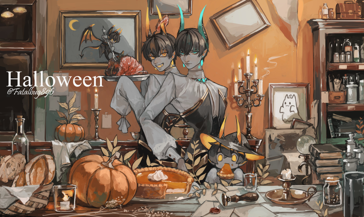 This is a pixiv picture whose title is happy♡Halloween.