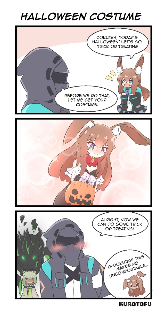 This is a pixiv picture whose title is Arknights: Halloween Costume.