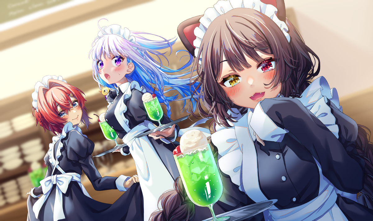 This is a pixiv picture whose title is さんばかめいど🍹.