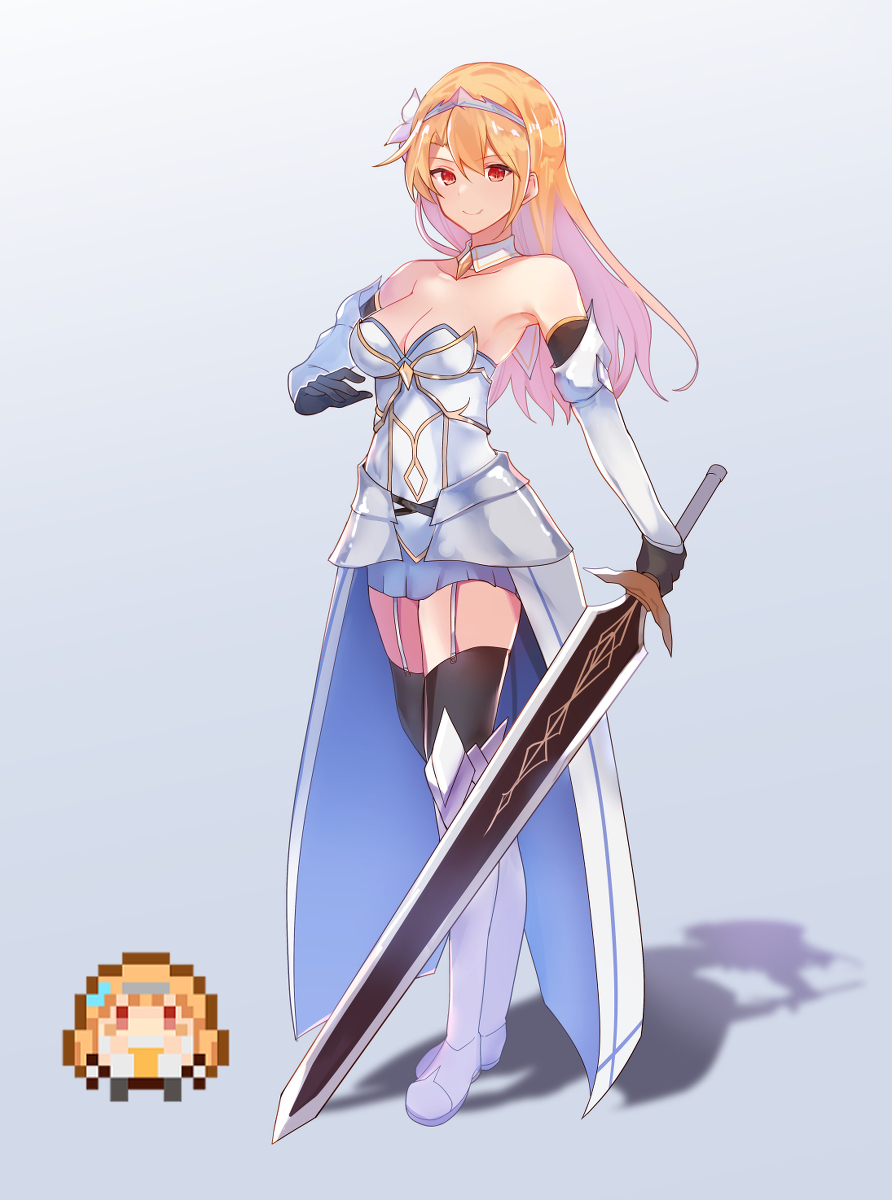 This is a pixiv picture whose title is 幸運に恵まれし聖剣士.