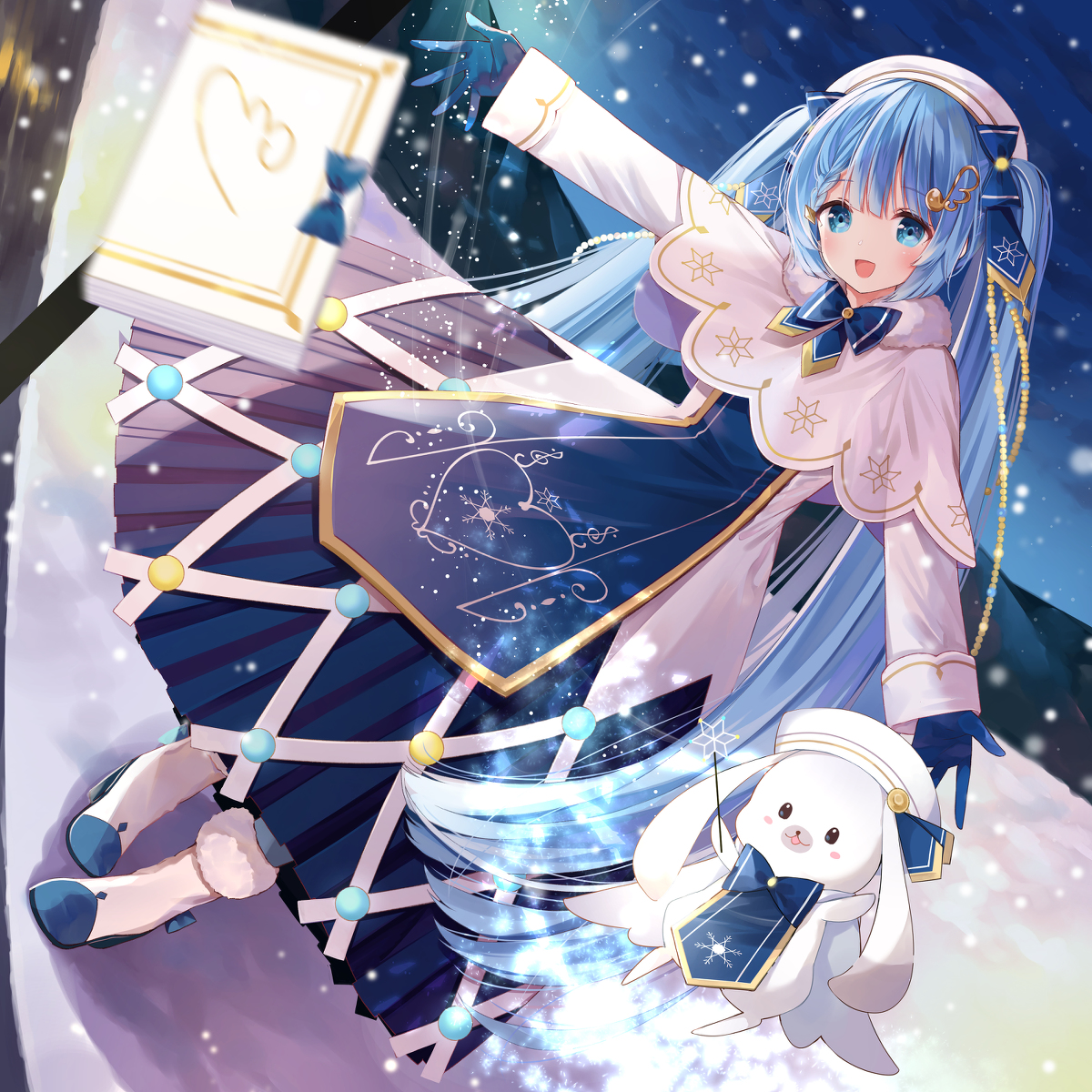 This is a pixiv picture whose title is 雪ミクちゃん.