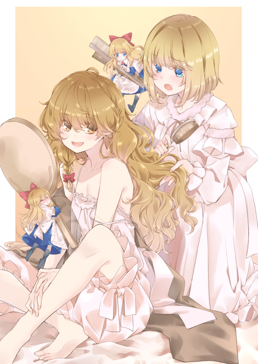 This is a pixiv picture whose title is 「魔法を志すなら、まず髪のお手入れから嗜みなさい」.