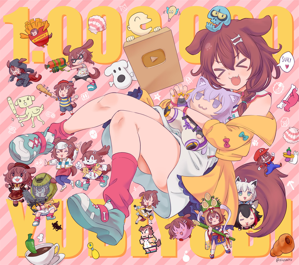 This is a pixiv picture whose title is 1.000.000 YUBI YUBI.