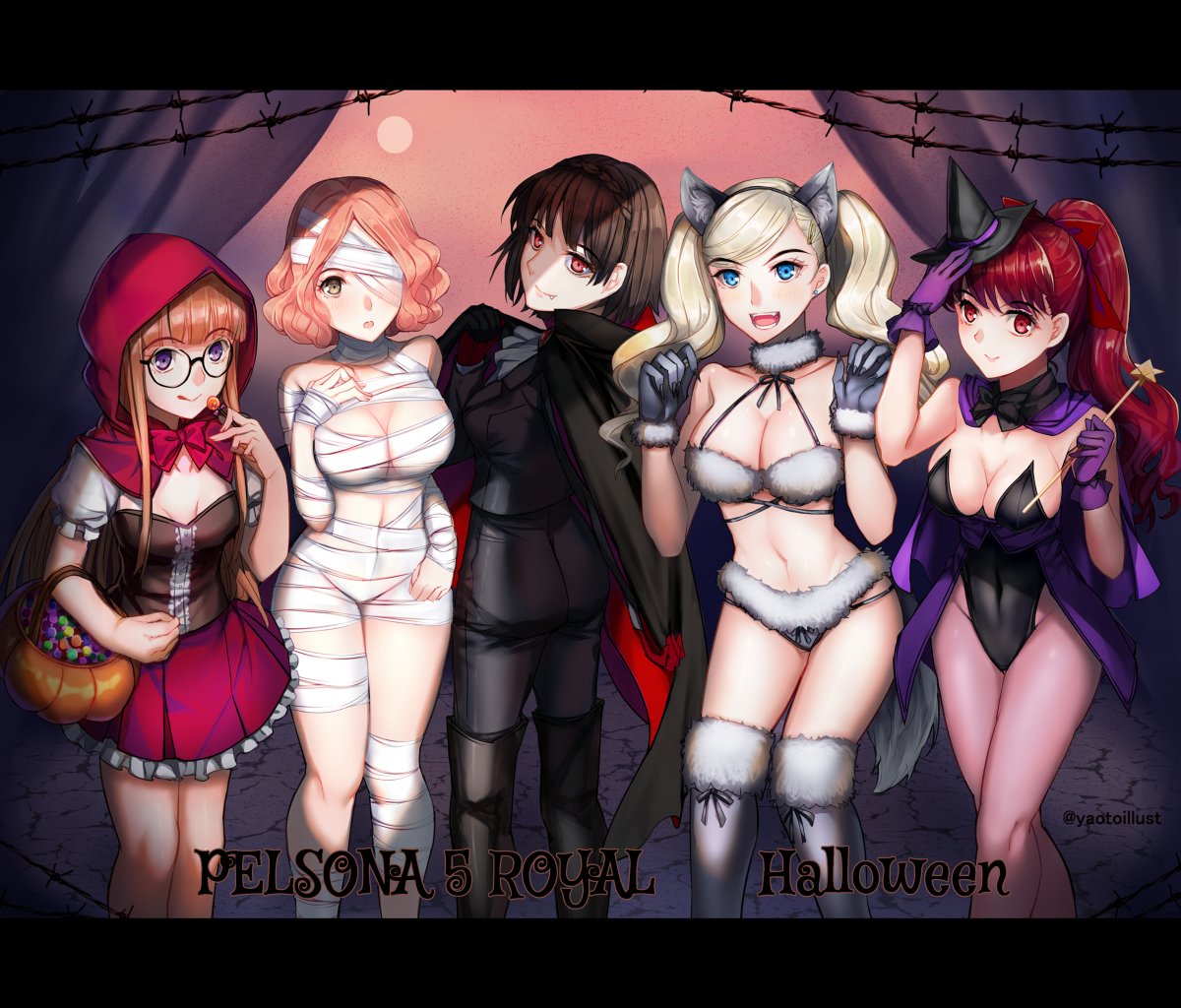 This is a pixiv picture whose title is P5R🎃ハロウィンイラストまとめ.