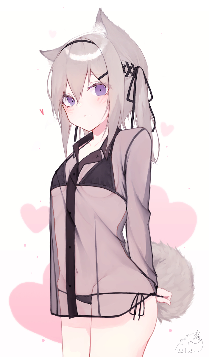 This is a pixiv picture whose title is 透けシャツもふもふっっ.