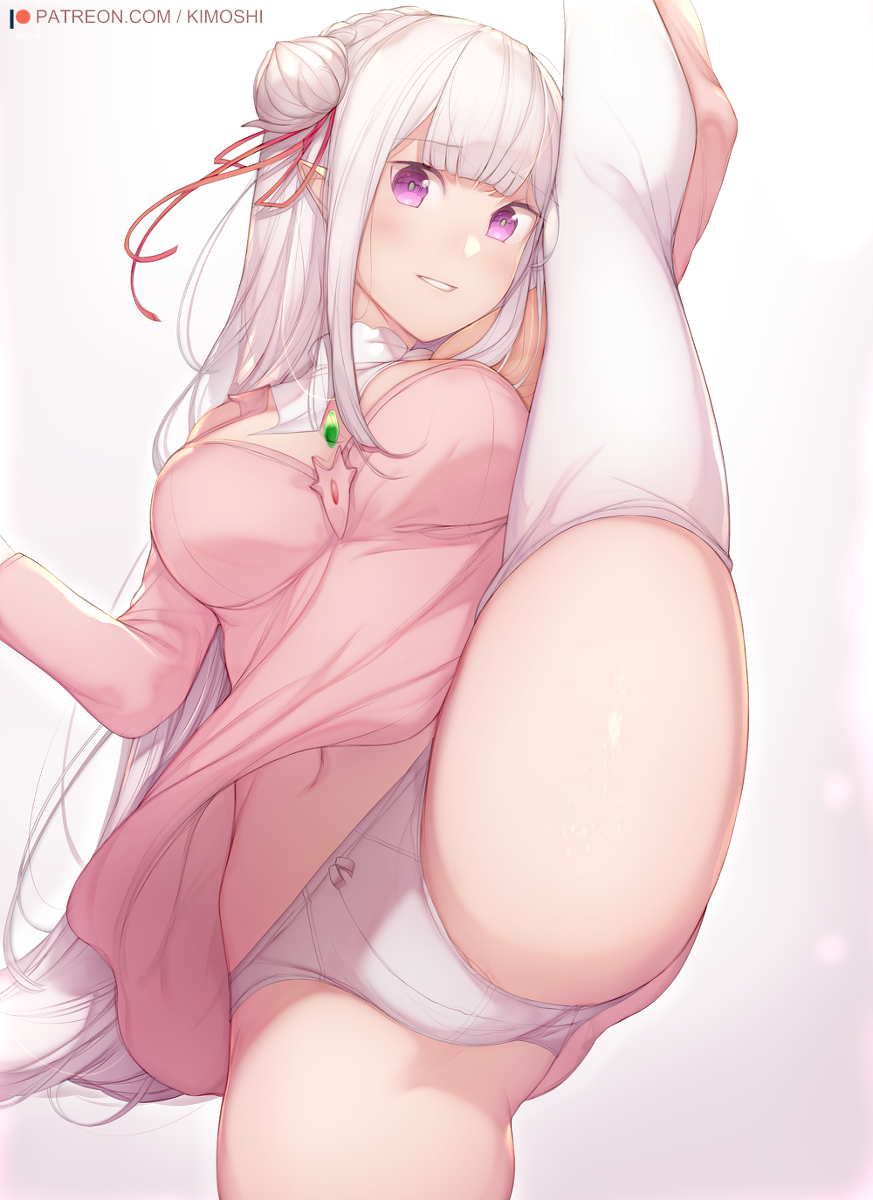 This is a pixiv picture whose title is Emilia I-shaped balance.