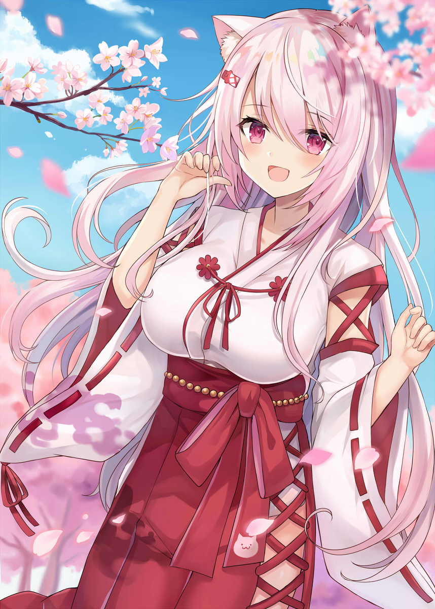 This is a pixiv picture whose title is 巫女しいな.