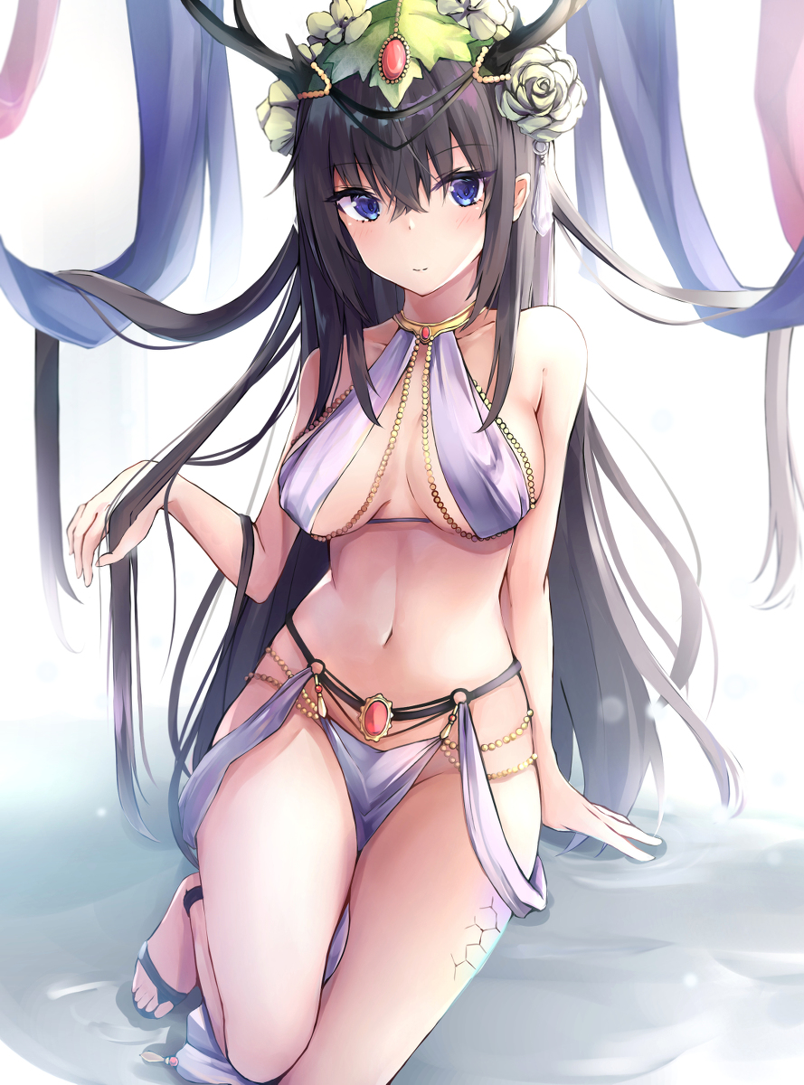 This is a pixiv picture whose title is 水鹿の踊り子.