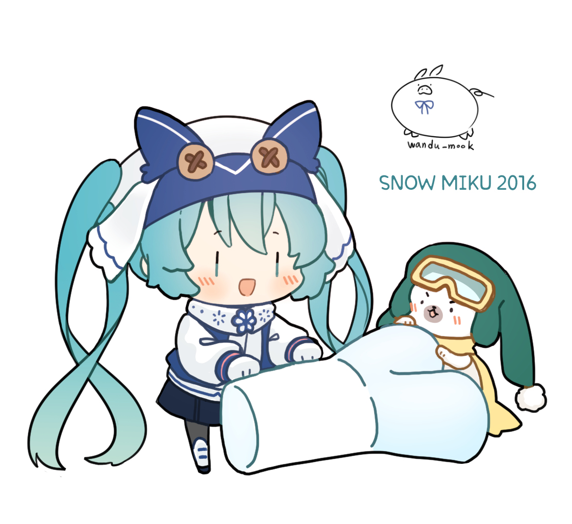 This is a pixiv picture whose title is snow miku~~.