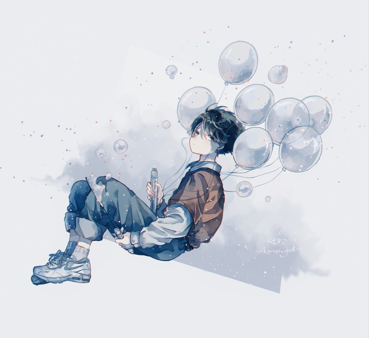 This is a pixiv picture whose title is 夢の外.