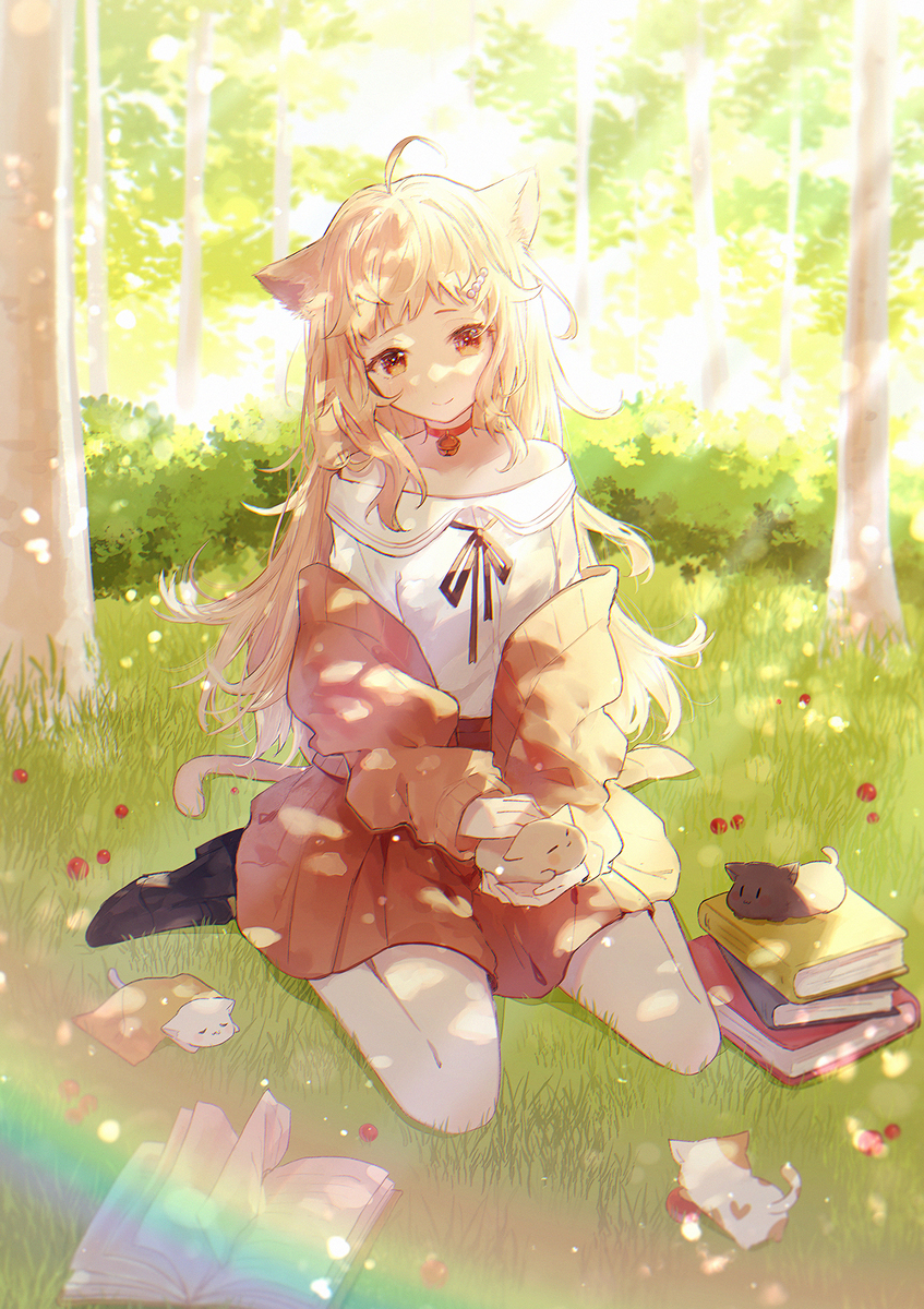 This is a pixiv picture whose title is にゃんこたちの日向ぼっこ.