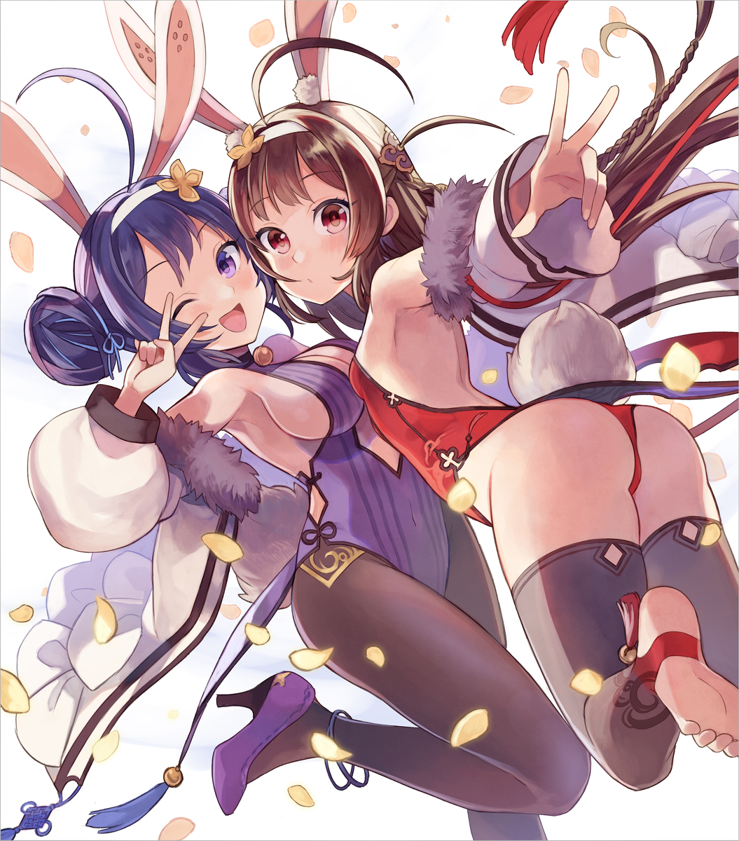 This is a pixiv picture whose title is 玉兎姉妹.