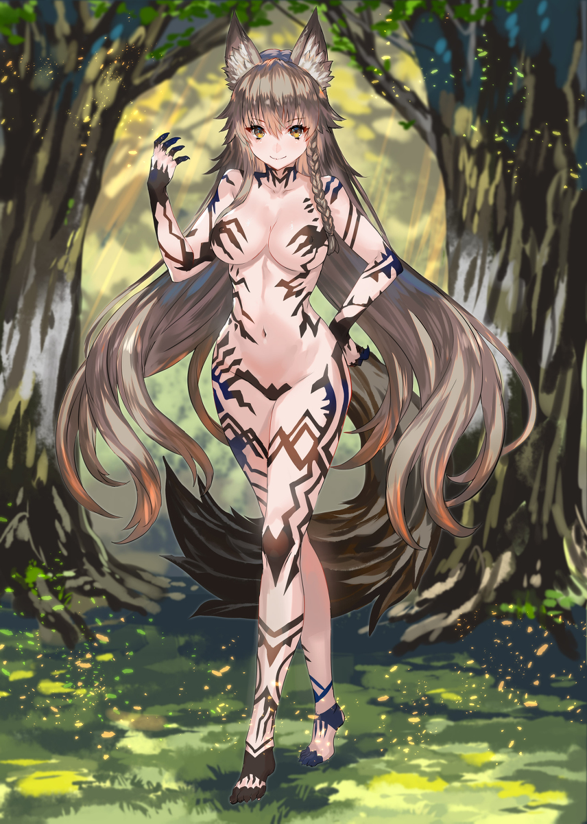 This is a pixiv picture whose title is 狐耳さんフィギュア化！！.