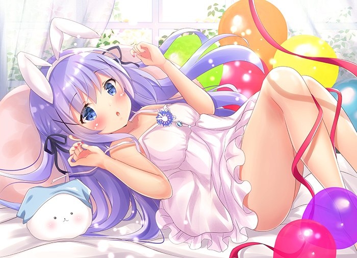 This is a pixiv picture whose title is チノちゃんぴょんぴょん.