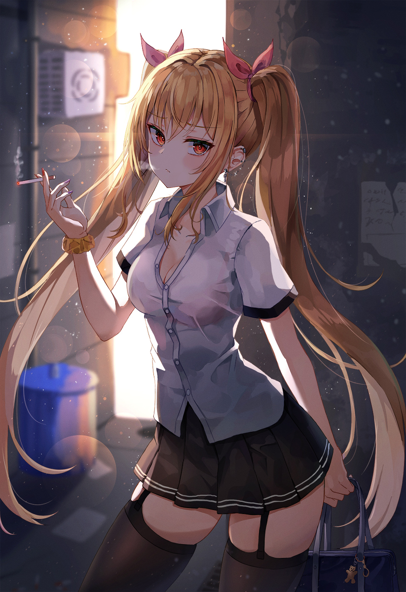 This is a pixiv picture whose title is タバコ.