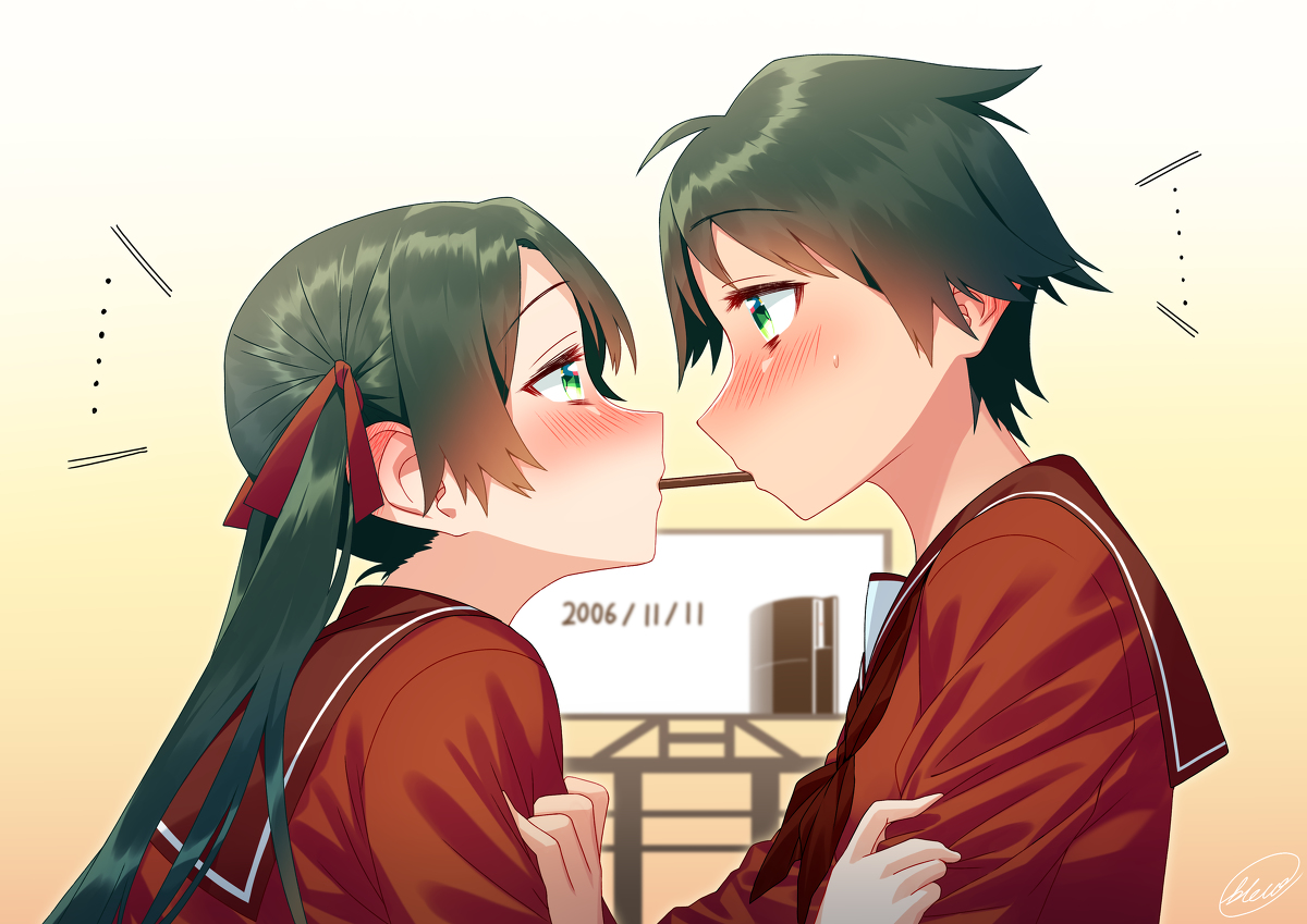 This is a pixiv picture whose title is 【ポッキーの日】最上型の場合.