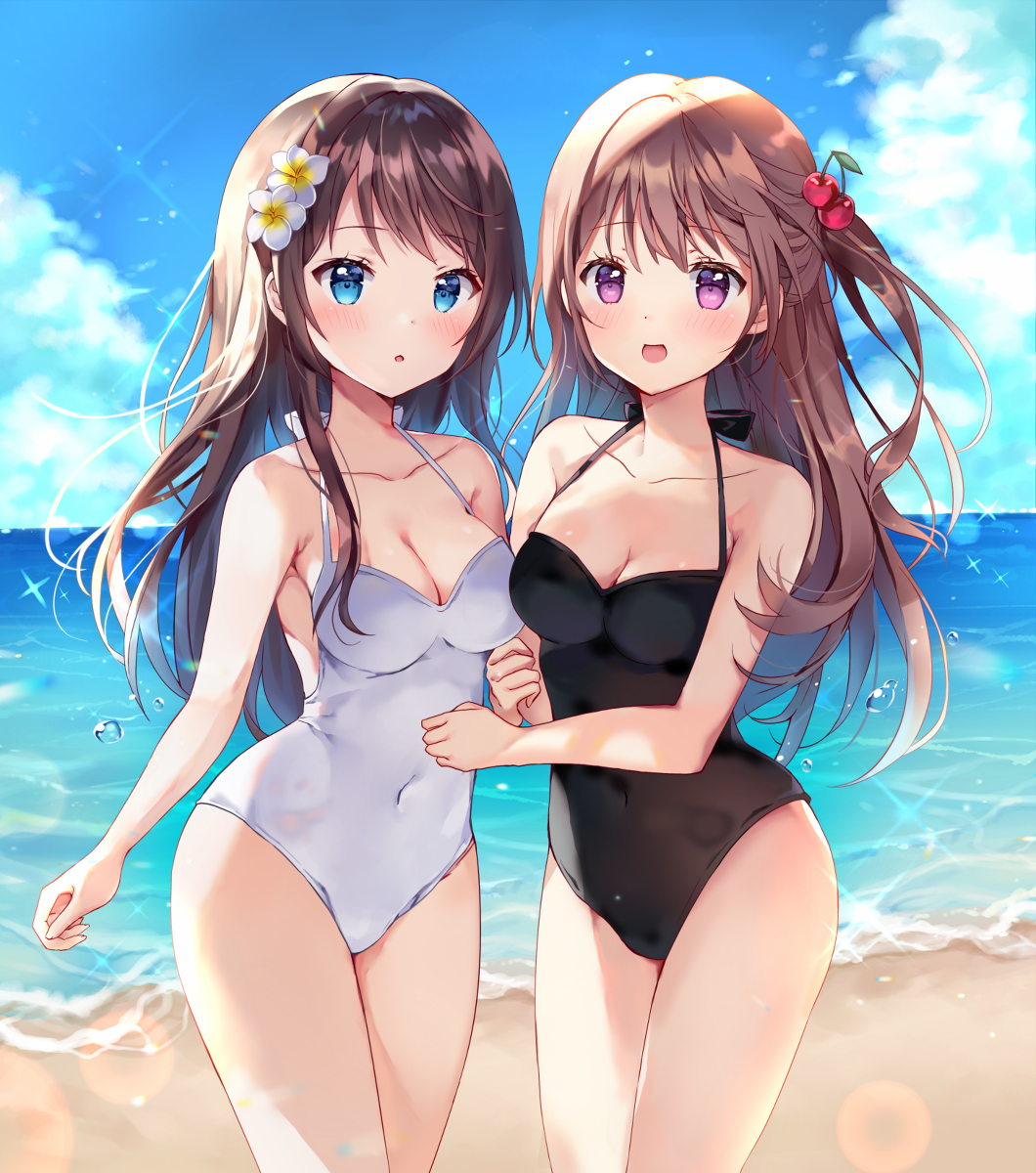 This is a pixiv picture whose title is 💙💜.