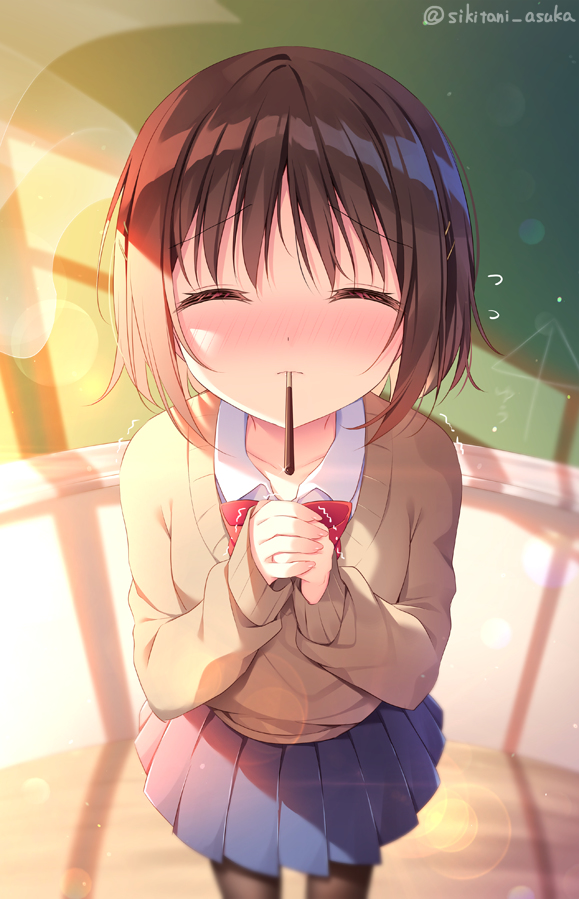 This is a pixiv picture whose title is 放課後ポッキーゲーム.