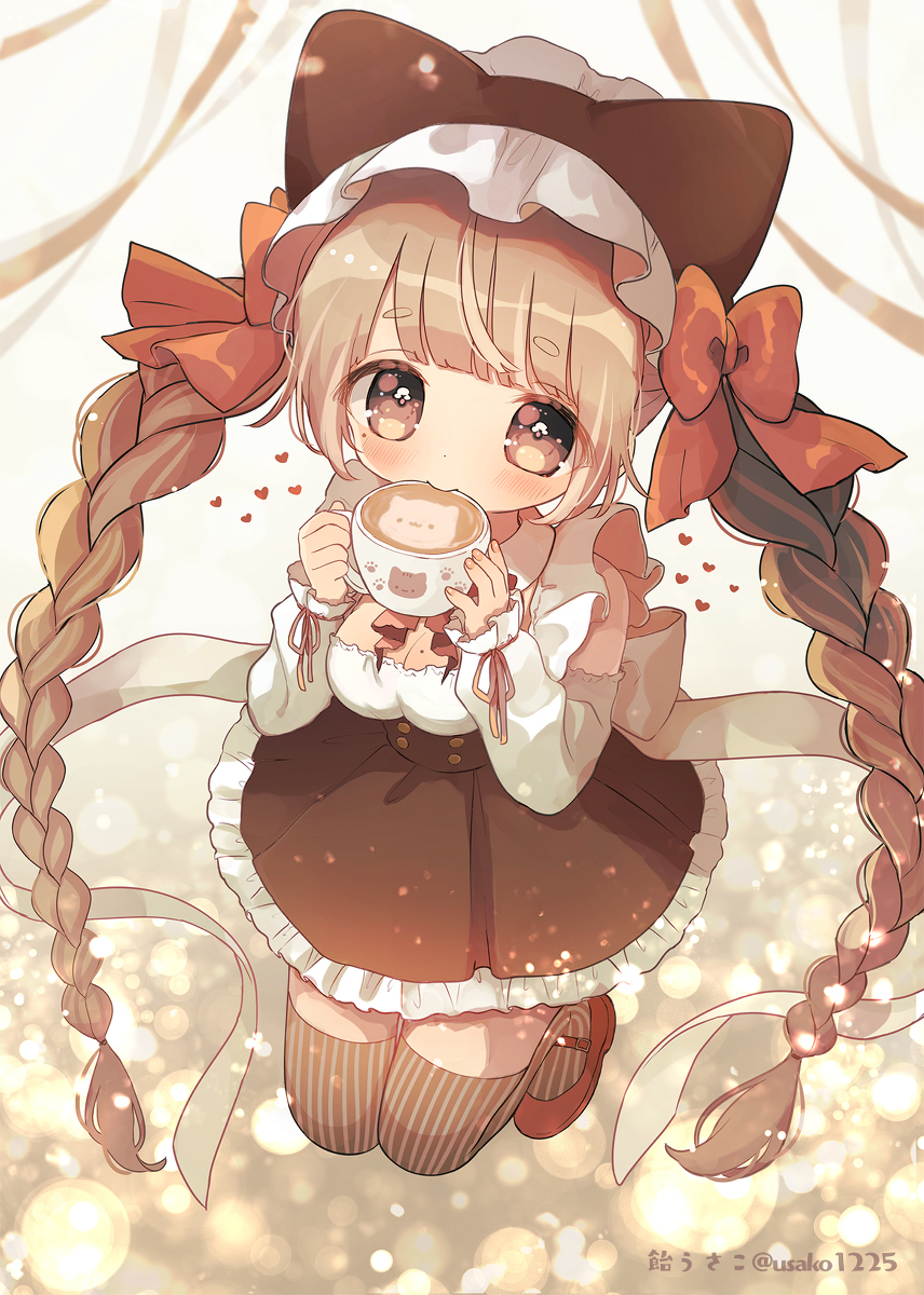 This is a pixiv picture whose title is カフェオレ擬人化.