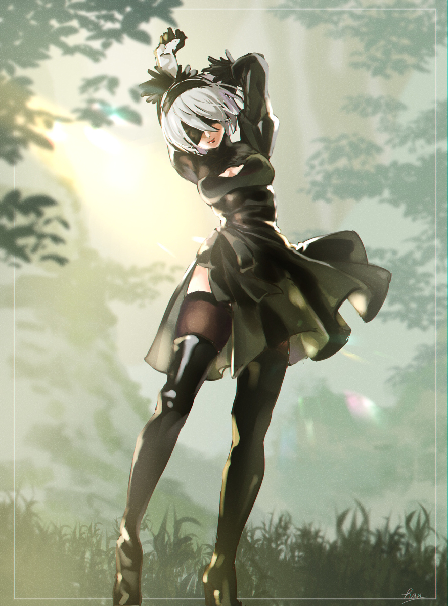 This is a pixiv picture whose title is 2B.