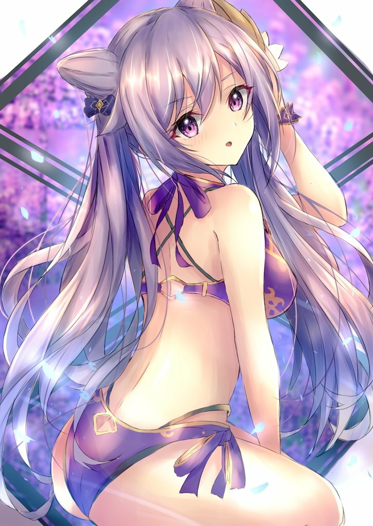 This is a pixiv picture whose title is 刻晴水着.