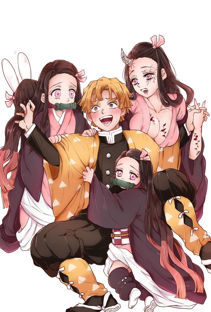 This is a pixiv picture whose title is 鬼の妻ハーレム.
