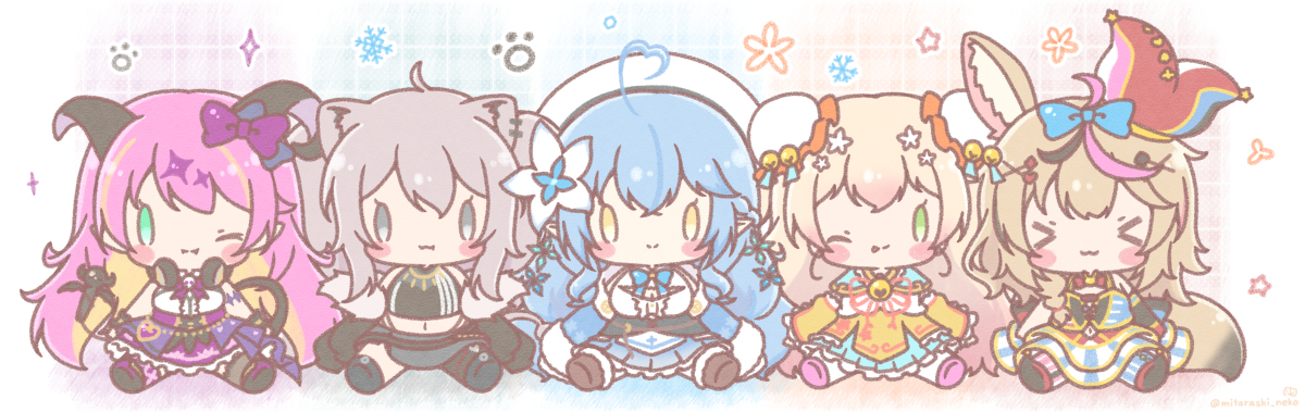 This is a pixiv picture whose title is ほろふぁいぶドール👅♌☃️🥟🎪.