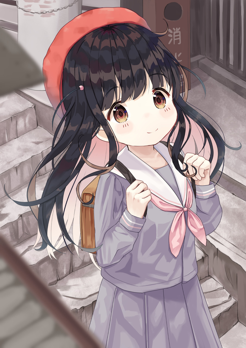 This is a pixiv picture whose title is ベレー帽.