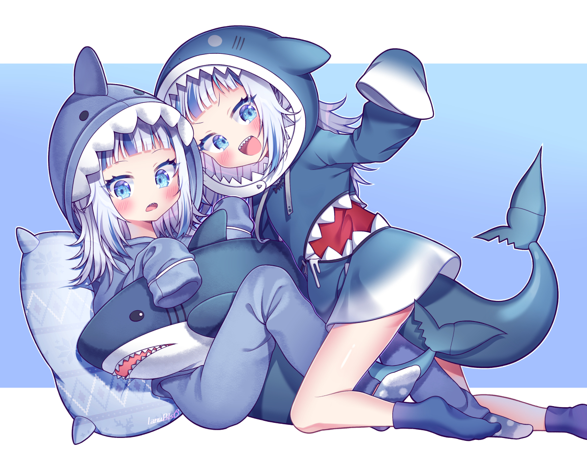 This is a pixiv picture whose title is サメちゃん🦈.