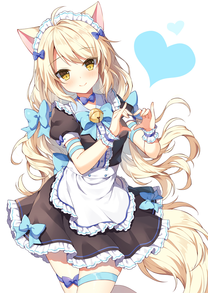 This is a pixiv picture whose title is 猫耳メイドちゃん.