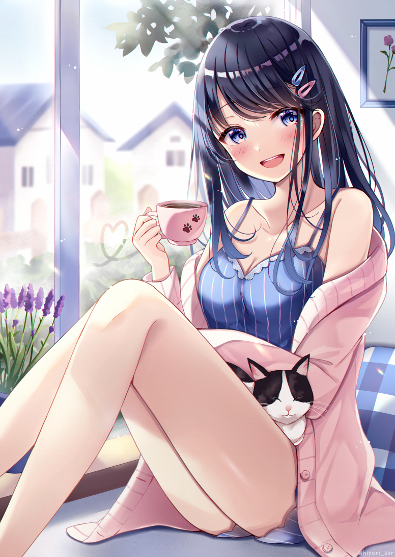 This is a pixiv picture whose title is 「あ、おはよ♡」.