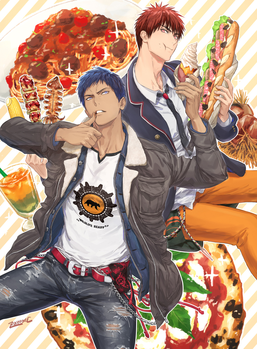 This is a pixiv picture whose title is 青火with秋の味覚.