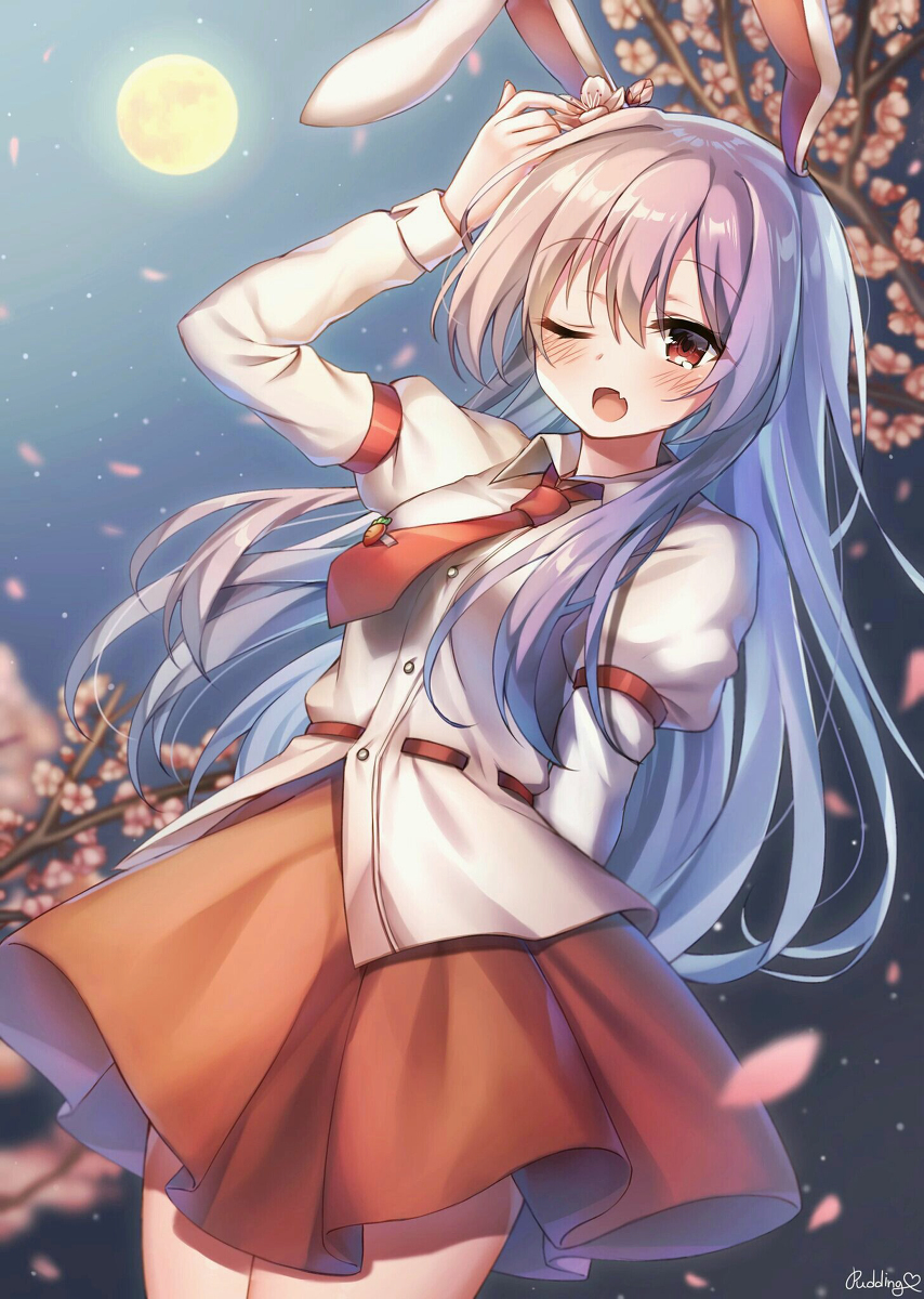 This is a pixiv picture whose title is 満月のお花見.