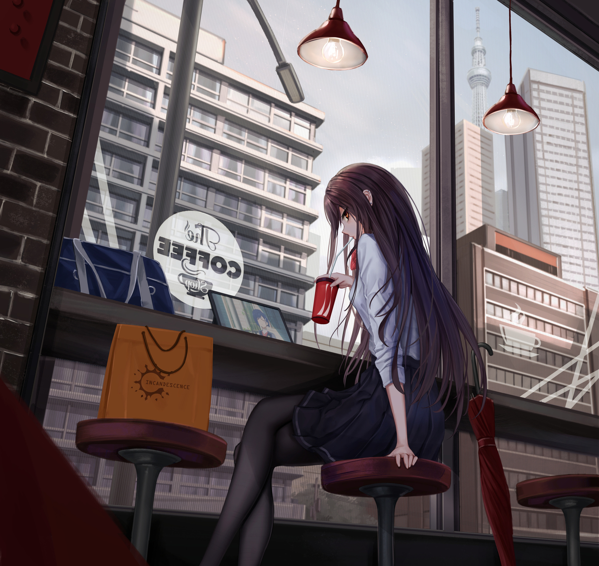 This is a pixiv picture whose title is Cafe.