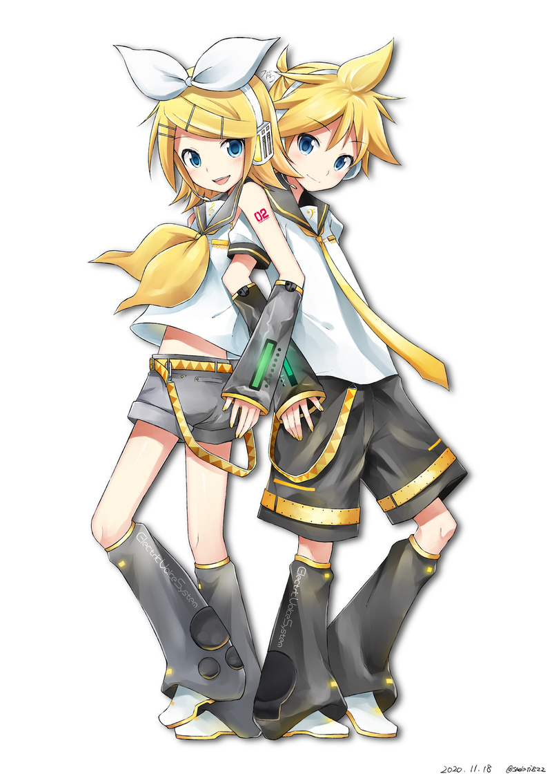 This is a pixiv picture whose title is #KagamineRinLenDraw:スだちの鏡音リン・レン.