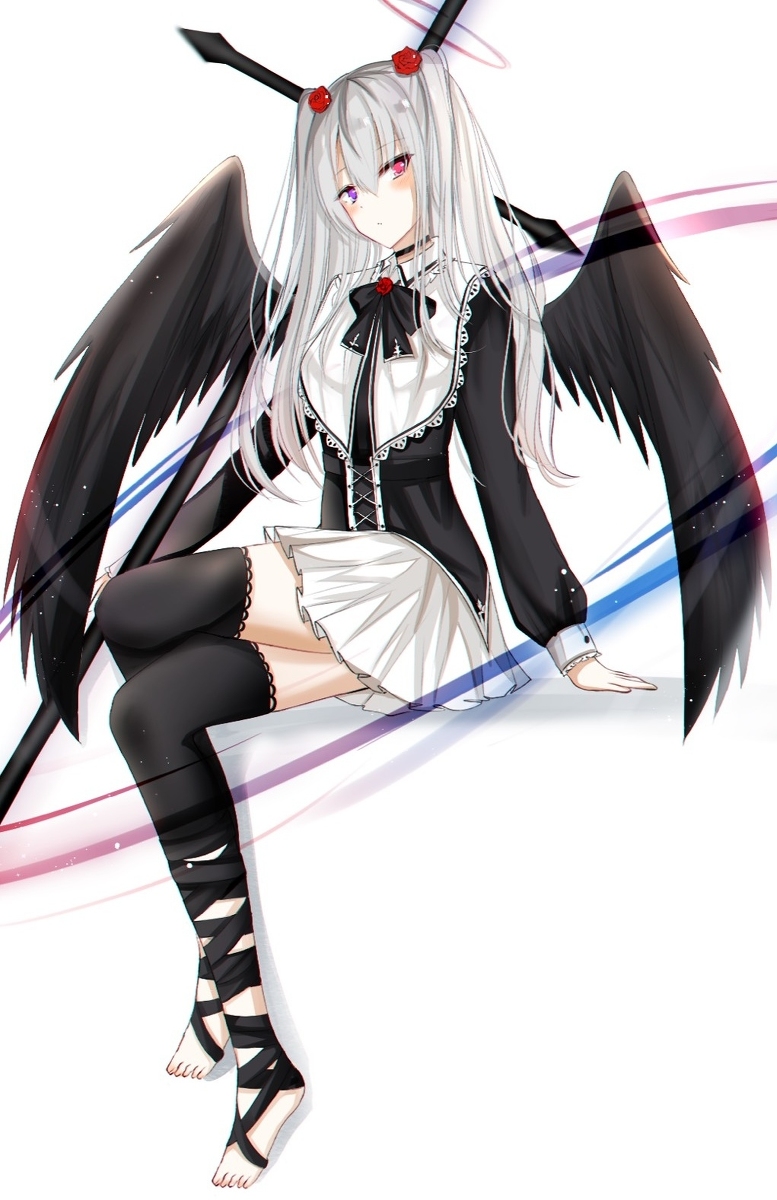 This is a pixiv picture whose title is オッドアイ堕天使ちゃん.