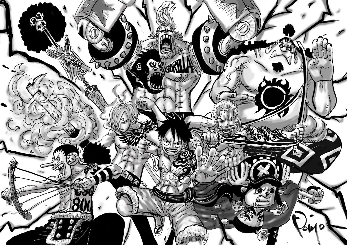 This is a pixiv picture whose title is Straw Hat Pirates Men with Tatto.