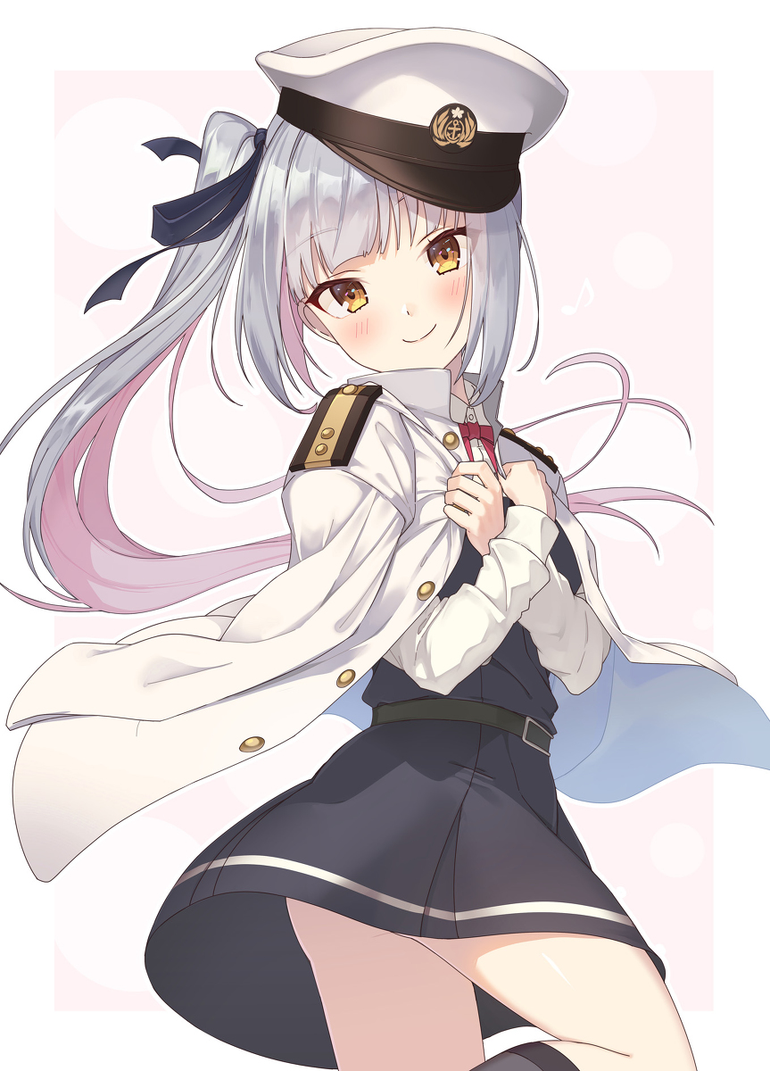 This is a pixiv picture whose title is 帽子と上着を返してくれないちょっといたずらな霞ちゃん.