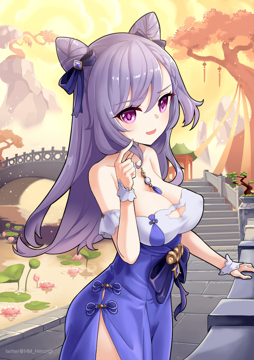 This is a pixiv picture whose title is Keqing casual dress.