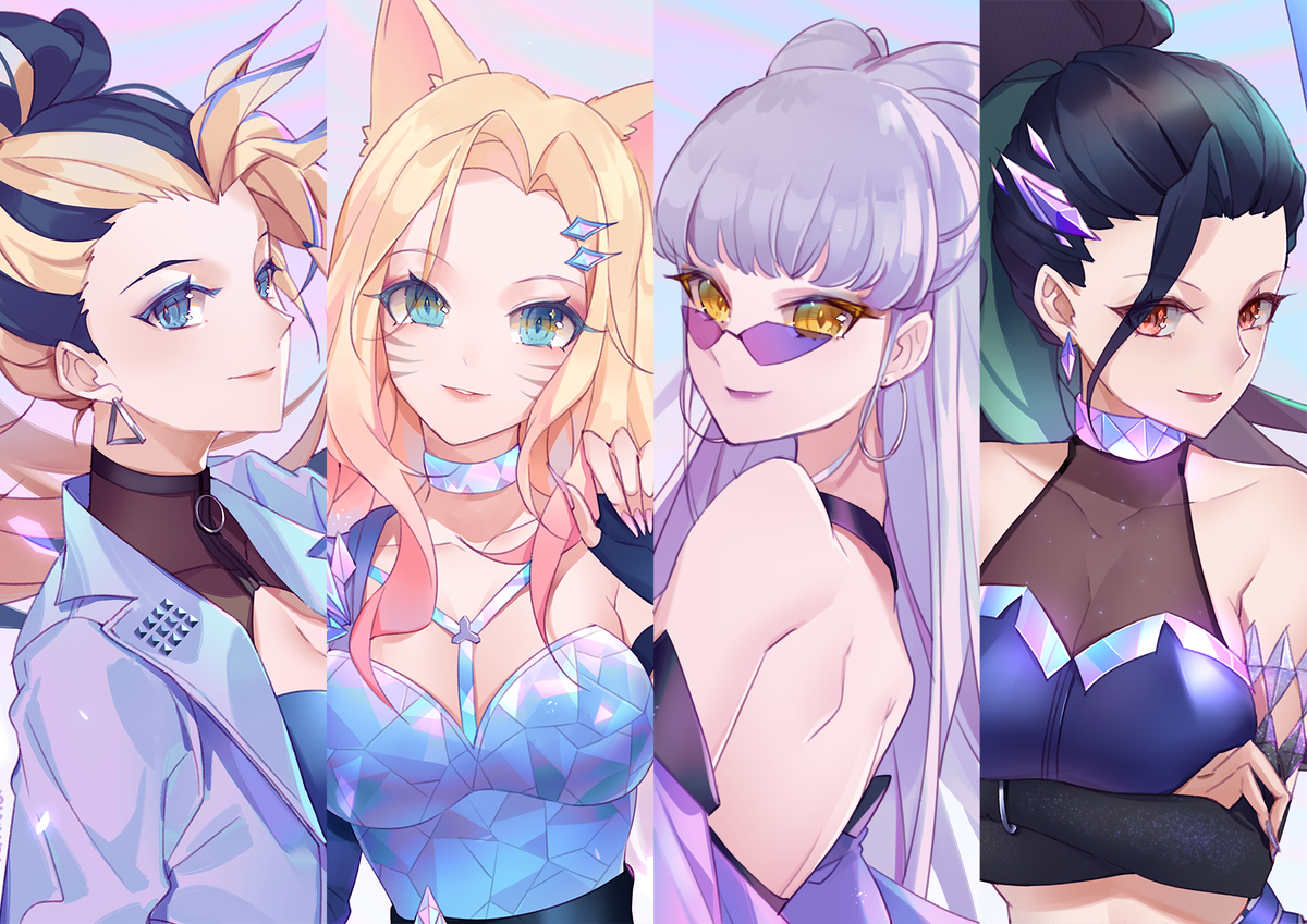 This is a pixiv picture whose title is K/DA ALL OUT.