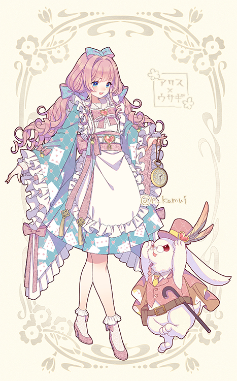 This is a pixiv picture whose title is 創作*和レトロな女の子たち。.