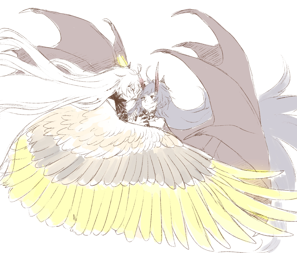 This is a pixiv picture whose title is angel & demon.