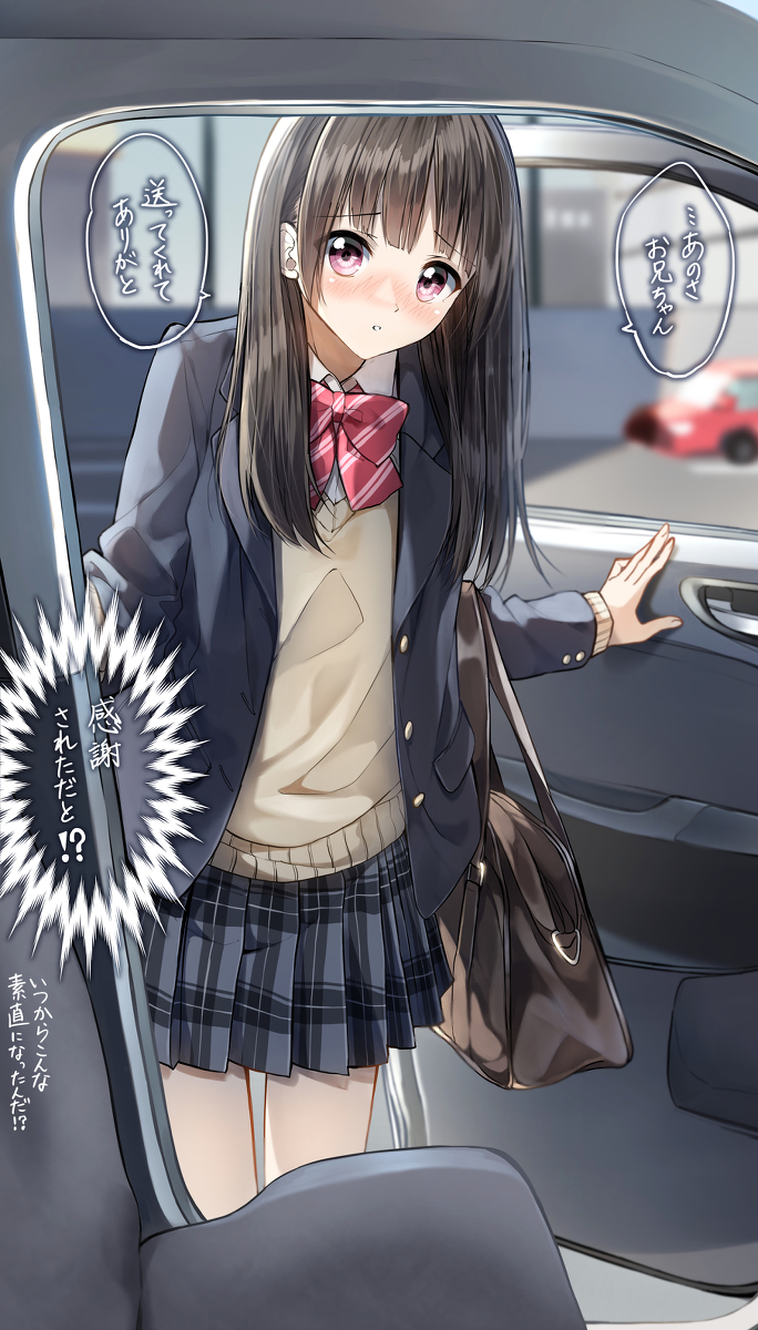 This is a pixiv picture whose title is たまの休み、せっかくなので妹を学校に送ってあげた結果.