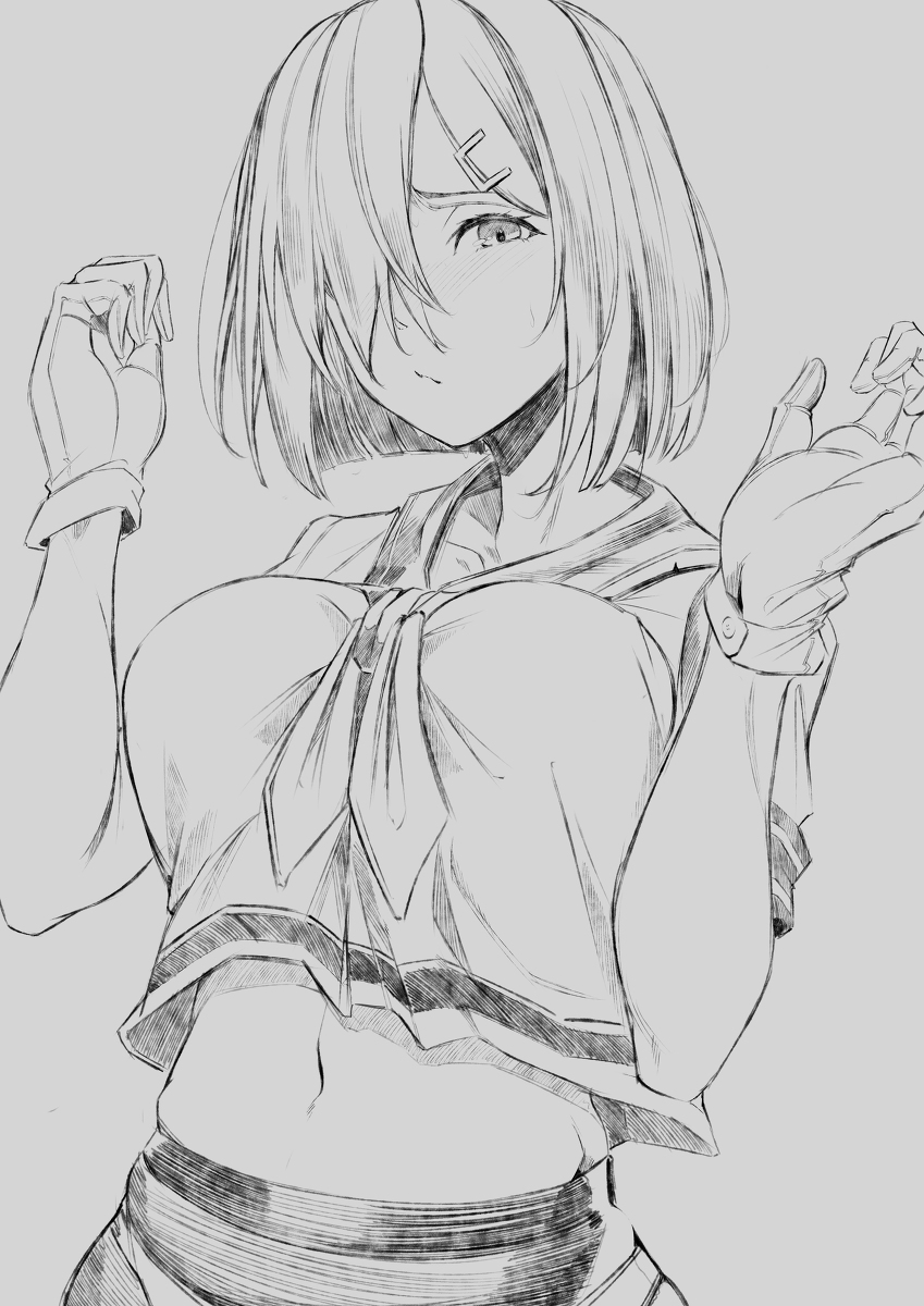 This is a pixiv picture whose title is 浜風rkgk.